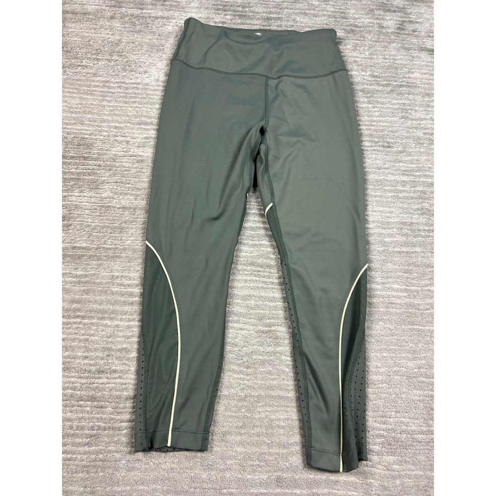 Avia Leggings Womens S Green Teal Tundra High Rise Mesh Panel‎ Cropped AVL29125
